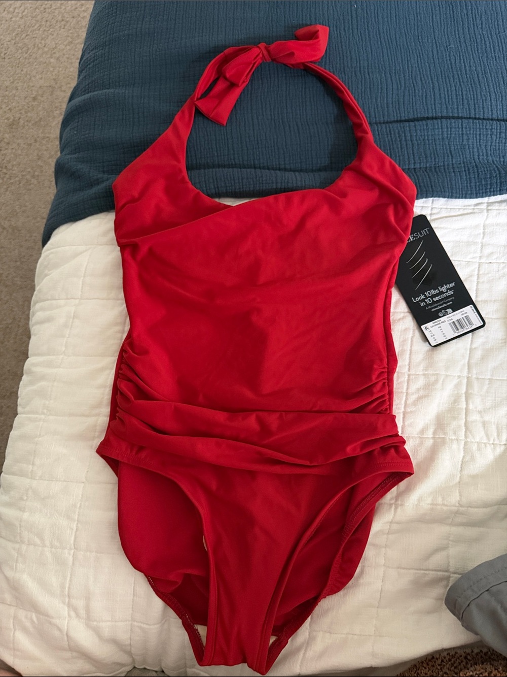 Miraclesuit Red Utopia Halter One-Piece Swimsuit